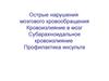 ОНМК. Геморрагический инсульт. Субарахноидальное кровоизлияние