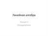 Линейная алгебра. Определители. (Лекция 2)