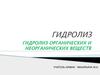 Гидролиз органических и неорганических веществ