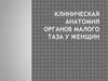 Клиническая анатомия органов малого таза у женщин