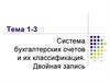 Система бухгалтерских счетов и их классификация. Двойная запись