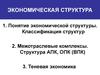 Понятие экономической структуры. Классификация структур