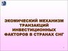 Экономический механизм транзакций инвестиционных факторов в странах СНГ
