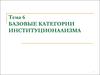 Базовые категории институционализма. Тема 6