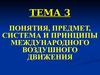 Понятия, предмет, система и принципы международного воздушного движения (тема 3)