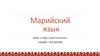 Марийский язык. Имя существительное. Общие сведения