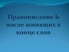 Правописание ь поссле шипящих в конце слов