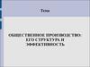 Общественное производство: его структура и эффективность