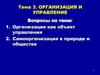 Организация как объект управления