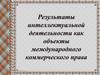 Результаты интеллектуальной деятельности, как объекты международного коммерческого права