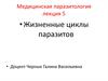 Медицинская паразитология. Жизненные циклы паразитов. (Лекция 5)