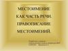 Местоимение как часть речи. Правописание местоимений