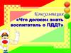 Что должен знать воспитатель о ПДД