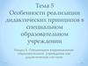 Особенности реализации дидактических принципов в специальном образовательном учреждении. (раздел 2, тема 5)