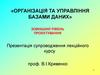 Організація та управління базами даних. Зовнішній рівень проектування