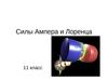 Силы Ампера и Лоренца 11 класс