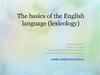 The basics of the English language (lexicology)