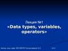 Лекция №1. Data types, variables, operators (Java)