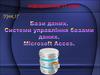 Бази даних. Системи управління базами даних. Microsoft Acces. (11 клас. 17 урок)