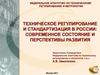 Техническое регулирование и стандартизация в России: современное состояние и перспективы развития