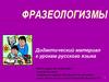 Фразеологизмы. Дидактический материал к урокам русского языка