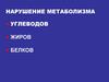 Нарушение метаболизма