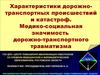 Характеристики дорожно-транспортных происшествий и катастроф. Медико-социальная значимость дорожно-транспортного травматизма