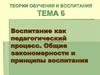 Воспитание как педагогический процесс. Общие закономерности и принципы воспитания