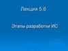 Этапы разработки информационных систем. (Лекция 5, 6)