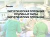 Хирургическая операция. Основные виды хирургических операций