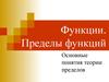 Функции. Пределы функций. Основные понятия теории пределов