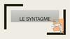 Le syntagme