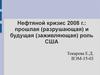 Нефтяной кризис 2008 г.: прошлая (разрушающая) и будущая (заживляющая) роль США