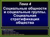 Социальные общности и социальные группы. Социальная стратификация общества. (Тема 4)