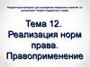 Реализация норм права. Правоприменение. (Тема 12)