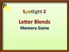 Letter Blends. Memory Game