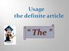 Usage the definite article “The”