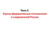 Угрозы федеративным отношениям в современной России
