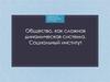 Общество как сложная динамическая система. Социальный институт