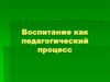 Воспитание как педагогический процесс