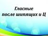 Гласные после шипящих и Ц