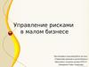 Управление рисками в малом бизнесе