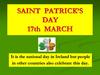 Saint Patrick’s day 17th march