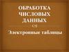 Обработка числовых данных. Электронные таблицы