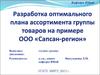 Разработка оптимального плана ассортимента группы товаров на примере ООО «Сапсан-регион»