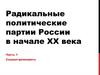 Радикальные политические партии России в начале ХХ века