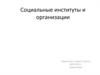 Социальные институты и организации