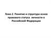 Понятие и структура основ правового статуса личности в Российской Федерации