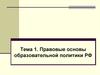 Правовые основы образовательной политики РФ