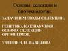 Задачи и методы селекции. Генетика как научная основа селекции организмов